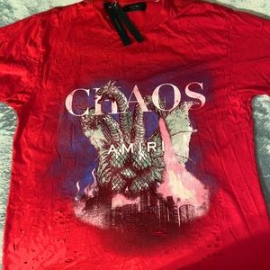 Amiri Men Red Chaos T-shirt
